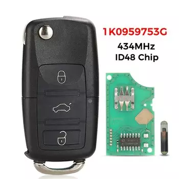 Jingyuqin 2/3/4 кнопки 315/434 МГц складной автомобильный дистанционный ключ id48 для VW для SEAT Altea Ibiza Leon Toledo T5 1J 0959753 АГ 1К 0959753 Г