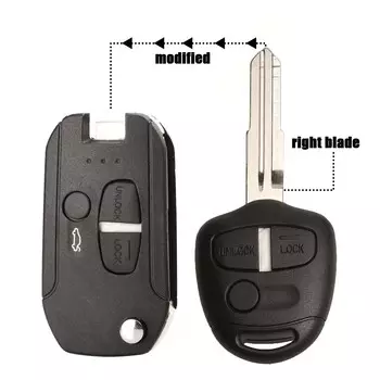 Jingyuqin 2/3 кнопки модифицированный чехол для ключей для Mitsubishi Lancer Evo Colt Outlander Mirage без ключа (правый лезвие)
