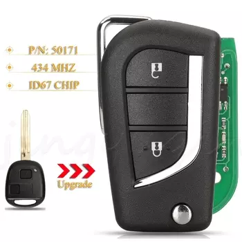Jingyuqin 2/3 кнопки модифицированный дистанционный ключ 433 МГц ID67 чип P/N: 50171 для Toyota Prado 120 RAV4 Kluger