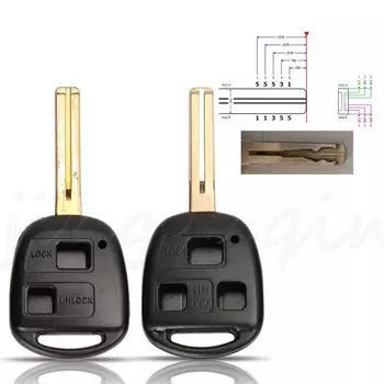 Jingyuqin 2/3 кнопки сменный удаленный автомобильный ключ чехол-брелок для Toyota Lexus GS LX ES 250 300 Toy48 TOY40 Blade