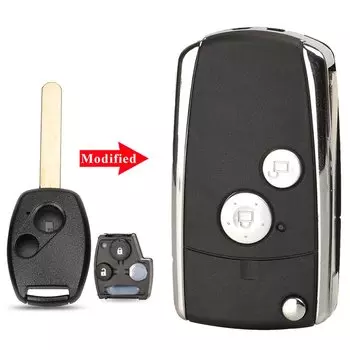 Jingyuqin 2/3 кнопочный модифицированный складной откидной дистанционный ключ оболочка для Honda Accord Civic CRV Pilot подходит для Odyssey сменная крышка