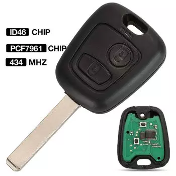 jingyuqin 2 кнопки 433 МГц с чипом PCF7961 дистанционное управление ключом автомобиля без ключа для Peugeot 307 Citroen C1 C3 VA2 лезвие