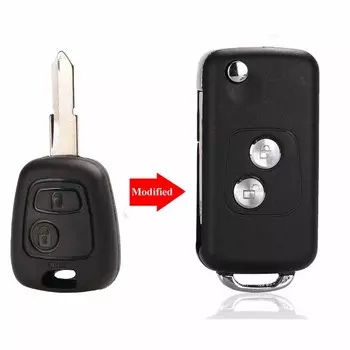Jingyuqin 2-кнопочный модифицированный флип-чехол для автомобильного ключа, пустой корпус для Citroen C1 C2 C3 Xsara Picasso для Peugeot 206 306 307 406