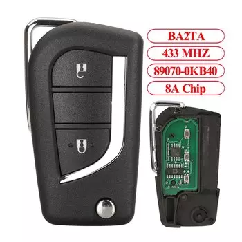 Jingyuqin 2btns сигнализация для автомобильного ключа с дистанционным управлением 433 МГц 8А чип для Toyota Hilux 2015 2016 2017 2018 2019 Yaris 2020-2018 YARis Cross
