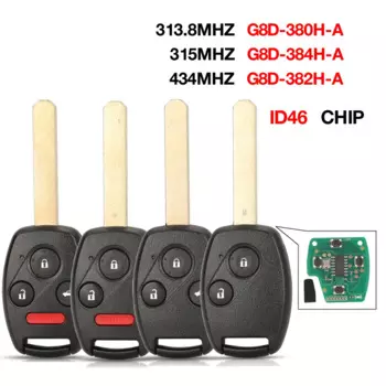 Kutery 315 МГц/433,92 МГц G8D-382H-A G8D-384H-A дистанционный ключ для Honda для Accord Element CR-V HR-V City Odyssey Civic Car