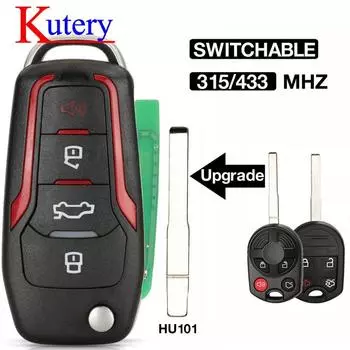 jingyuqin 315 МГц 4D63 ВОДА 6000022 Модернизированный дистанционный ключ для Ford Escape Focus C-Max Transit F250 F350 F450 F550 HU101 FO38 Blade