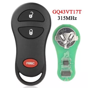 Jingyuqin 315 МГц дистанционный ключ GQ43VT17T для Jeep Grand Cherokee 1998 1999 2000 2001 2002 2003 Chrysler conдон 2004 кнопки