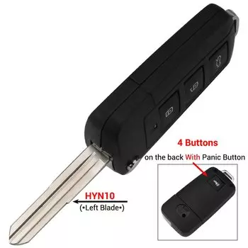 Jingyuqin 3/4 кнопка модифицированный складной пульт дистанционного ключа для Kia для Hyundai Elantra Sonata Genesis чехол для автомобильного ключа брелок HYN10 HYN14R