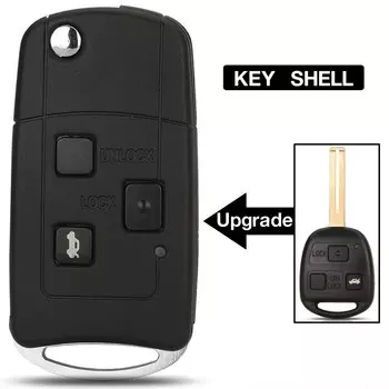 Jingyuqin 3 btn обновленный удаленный флип-чехол для автомобильного ключа для Toyota для Lexus ES RX LS GS IS200 RX300 ES300 LS400 GX460 Замена