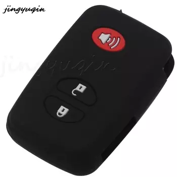 Jingyuqin 3 кнопки чехол для дистанционного ключа от машины силиконовый защитный чехол для Toyota Camry Land Cruiser Prado Prius 4runner Venza
