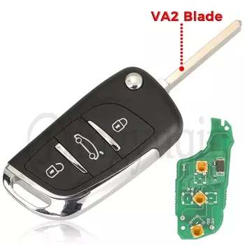 jingyuqin 3 кнопки для Citroen Ds4 2012 C3 2017 C4 201- подходит для Peugeot 508 Filp дистанционного ключа автомобиля 433 МГц ID46 чип-брелок HU83 VA2 Blade