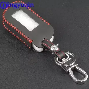 Jingyuqin, 3-кнопочный кожаный чехол для ключей с дистанционным управлением, сшитый вручную, чехол A93 Keychaine для Starline A93 A63, двусторонняя автомобильная сигнализация