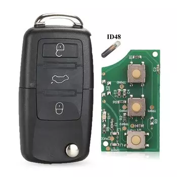 Jingyuqin 3-кнопочный откидной дистанционный автомобильный брелок для VW PASSAT Polo Skoda Seat Polo/Golf/Beetle 1J 0959753 DA/AH 1K 0959753 G 434 МГц ID48
