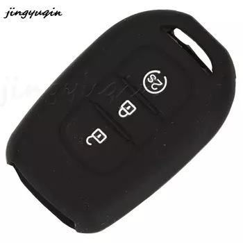Jingyuqin 3-кнопочный силиконовый чехол для дистанционного ключа для Renault Duster Sandero Logan Clio Captur Laguna Scenic Fob Case