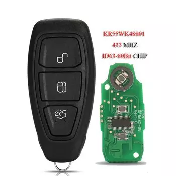 Jingyuqin 433/434 МГц 4D63 80 бит чип KR55WK48801 для Ford Focus C-Max Mondeo Kuga Fiesta B-Max умный дистанционный ключ без ключа