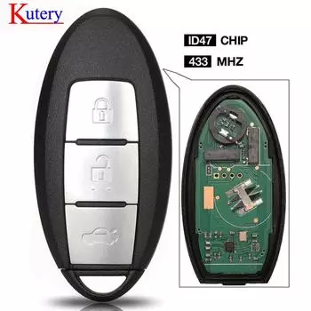 Jingyuqin 433 МГц/315 МГц 4A ID46 ID47 чип умный дистанционный ключ 3 кнопки для NISSAN SENTRA Qashqai X-Trail TIIDA SYLPHY автомобильный ключ