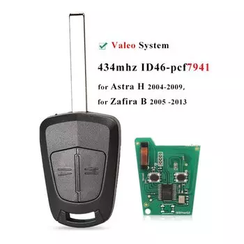 Jingyuqin 433 МГц ID46-pcf7941 Автомобильный дистанционный ключ для Opel/Vauxhall Astra H 2004-2009 Zafira B 2005-2013 Corsa D 2007-2012 Meriva B
