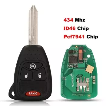 Jingyuqin 434 МГц ID46/PCF7941 автомобильный ключ-передатчик для Dodge RAM JEEP Commander Compass Grand Cherokee Liberty Wrangler Chrysler