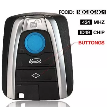 Jingyuqin 4B пульт дистанционного управления автомобильный брелок 434 МГц ID46 для BMW I3 I8 Smart Key FCC:NBGIDGNG1