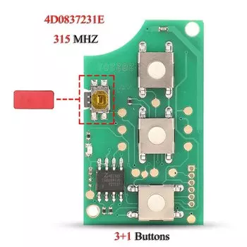 jingyuqin 4D 0837231 A/E/K/R печатная плата дистанционного смарт-ключа автомобиля для Audi A3 A4 A6 A8 RS4 TT Allroad Quttro RS4 315/433 МГц