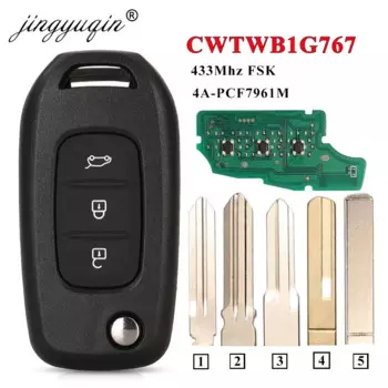 Jingyuqin 5 шт. CWTWB1G767 дистанционный ключ 433 МГц PCF7961M 4A для Renault Kadjar Captur Megane 3 символ Logan2 Sandero 2 Dacia Duster