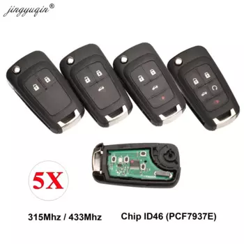 Jingyuqin 5 шт./лот 315/433 МГц ID46 чип дистанционного управления флип-ключ для Chevrolet Cruze Aveo Orlando 2010-2015 2/4/5 Кнопка Fob