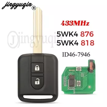 Jingyuqin 5WK4876/818 дистанционный ключ 433 МГц ID46 PCF7946 чип-брелок для Nissan Elgrand X-TRAIL Qashqai Navara Micra Note NV200