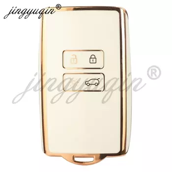 Jingyuqin чехол для автомобильного ключа из ТПУ, брелок для Renault Espace 5 Kadjar Koleos Captur Megane 4, талисман Arkana для Dacia Sandero