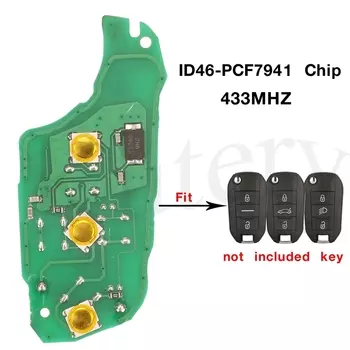 Jingyuqin чип дистанционного управления 433 МГц ID46 для Citroen C4L для Peugeot 508 208 2008 201 208 2008 5FA010 353-20 Замена