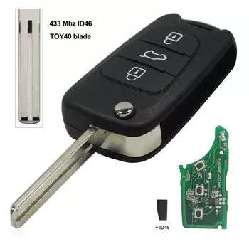 Jingyuqin дистанционный флип чехол для ключа автомобиля, пригодный для Kia K2 K5 Sportage hyundai I20 I30 IX35 Avante 433 МГц ID46 чип 3 кнопки