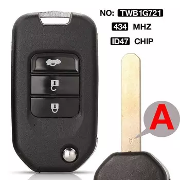 Jingyuqin дистанционный ключ от автомобиля для Honda Civic Accord City CR-V Jazz XR-V Vezel HR-V FRV Spirior JADE 433 МГц HLIK6-3T/TWB1G721