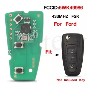 Jingyuqin FCCID 5WK49986 3 кнопки дистанционный ключ печатная плата 433 МГц FSK для Ford Focus MK3 и T6 Ranger Замена