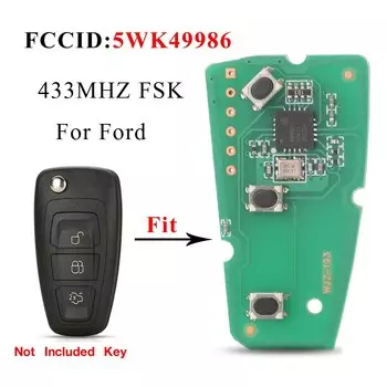 Jingyuqin FCCID 5WK49986 433 МГц FSK 3 кнопки дистанционный ключ печатная плата для Ford Focus MK3 и T6 Ranger Замена