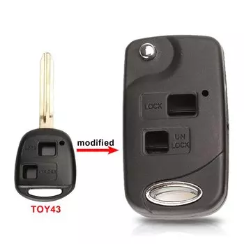 Jingyuqin флип 2-кнопочный чехол для дистанционного ключа для Toyota RAV4 Avalon Echo Prado Tarago Camry Tarago TOY43/TOY47 TOY48 чехол-брелок