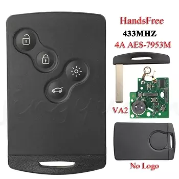 Jingyuqin HandsFree смарт-карта без ключа для Renault Megane Fluence Laguna Scenic Clio Captur Koleos 433 МГц FSK PCF7952 пульт дистанционного управления