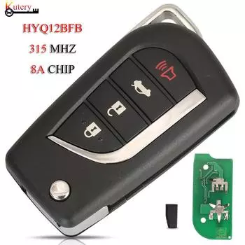 Jingyuqin HYQ12BFB складной дистанционный смарт-ключ от автомобиля для Toyota Camry Corolla RAV4 EX 2018-2020 315 МГц ID-H (8A) чип 4 кнопки TOY48