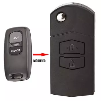Jingyuqin модифицированный 2-кнопочный складной автомобильный дистанционный брелок для Mazda 3 5 6 MPV Protege cx-5, чехол с необрезанным лезвием