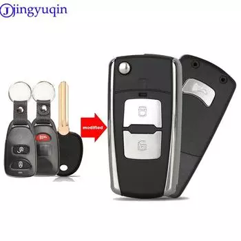 Jingyuqin модифицированный 3 кнопки чехол для автомобильного ключа брелок для Hyundai Elantra 2011, складной флийд, пустой корпус