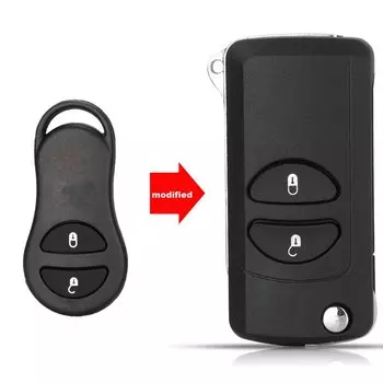 Jingyuqin модифицированный флид складной автомобильный ключ пустой чехол для Chrysler Sebring Jeep Liberty Dodge передатчик 2/3/4 B брелок в виде ракушки
