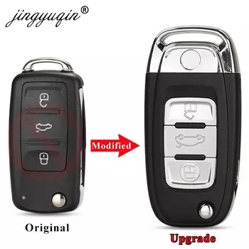 Jingyuqin модифицированный флип-чехол для ключа для VW Volkswagen Golf 6 Mk6 Tiguan Polo Passat CC SEAT Skoda Octavia 3 кнопки автомобильный ключ-брелок