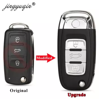 Jingyuqin Модифицированный Откидной Ключ Для Vw Volkswagen Golf 6 Mk6 Tiguan Polo Passat Cc Seat Skoda Octavia 3-клавишный Ав...