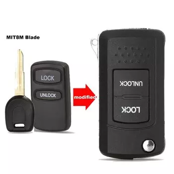 Jingyuqin модифицированный складной автомобильный ключ для Mitsubishi Lancer Outlander Pajero V73 Galant брелок для ключей чехол 2B