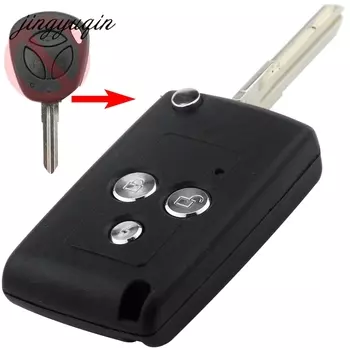 Jingyuqin модифицированный складной автомобильный пульт дистанционного ключа для Lada 3-кнопочный сменный пустой незарезанный чехол для брелка