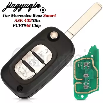 Jingyuqin оригинальный 433 МГц ASK откидной дистанционный ключ для Mercedes Benz Smart Fortwo 453 Forfour Citan PCF7961 чип-брелок 2/3 кнопка