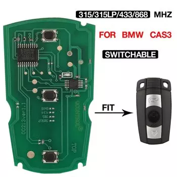Jingyuqin Smart Remote Key Circuit Board Fob 315LP MHZ 315/433/868MHZ 3BTN для BMW CAS3 CAS3+ 1 3 5 6 7 Series X5 E60 E70 E71
