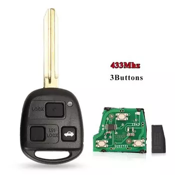 Jingyuqin удаленный автомобильный ключ с чипом 4D67/4D68/4C для Toyota Camry Land Cruuser 120 Prado 2/3 кнопки 315 МГц 433 МГц TOY43 ключи