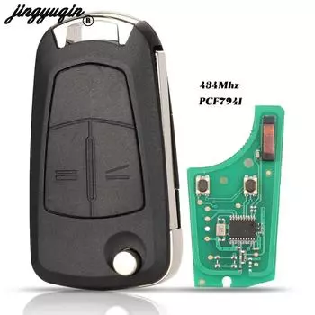 Jingyuqin WALKLEE дистанционный ключ Костюм Fod 2 кнопки 433 МГц PCF7941 для Opel/Vauxhall Astra H 2004-2009 Zafira B 2005-2013 автомобильный флип