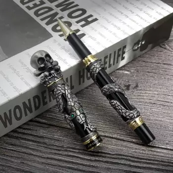 Jinhao металлическая шариковая ручка череп серая 0,5 мм