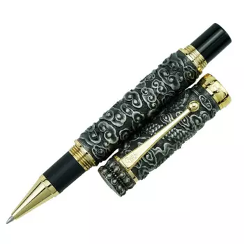 Jinhao винтажная Роскошная металлическая шариковая ручка большая ручка с изображением дракона облака M Point древняя серая резьба тиснение коллекция подарок