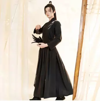 JIT размера плюс 3XL Hanfu мужские старинные китайские черные наборы Hanfu карнавальный и Хэллоуин косплей костюм Hanfu наряд для мужчин большого размера